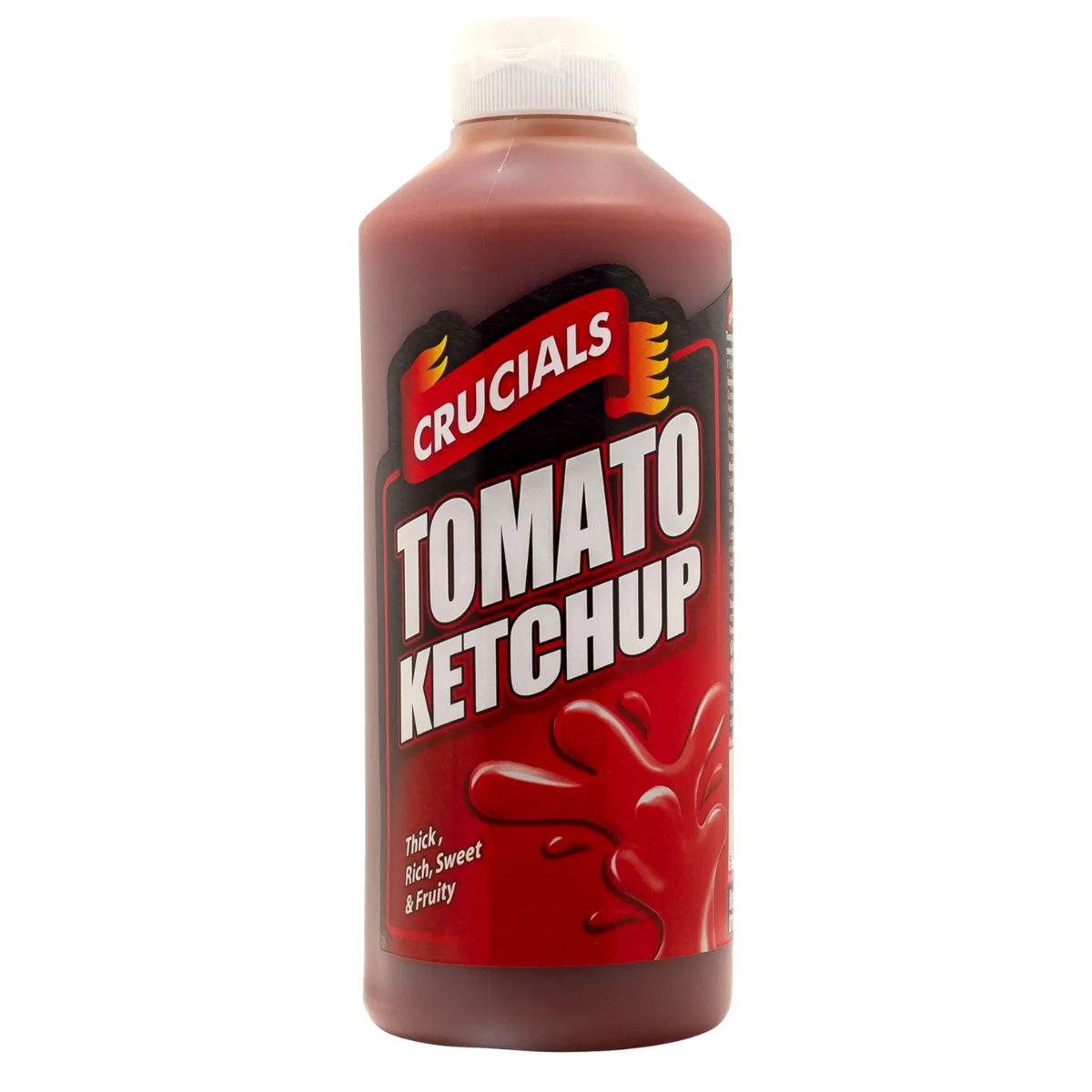 A bottle of Crucials - Tomato Ketchup - 500ml on a white background.