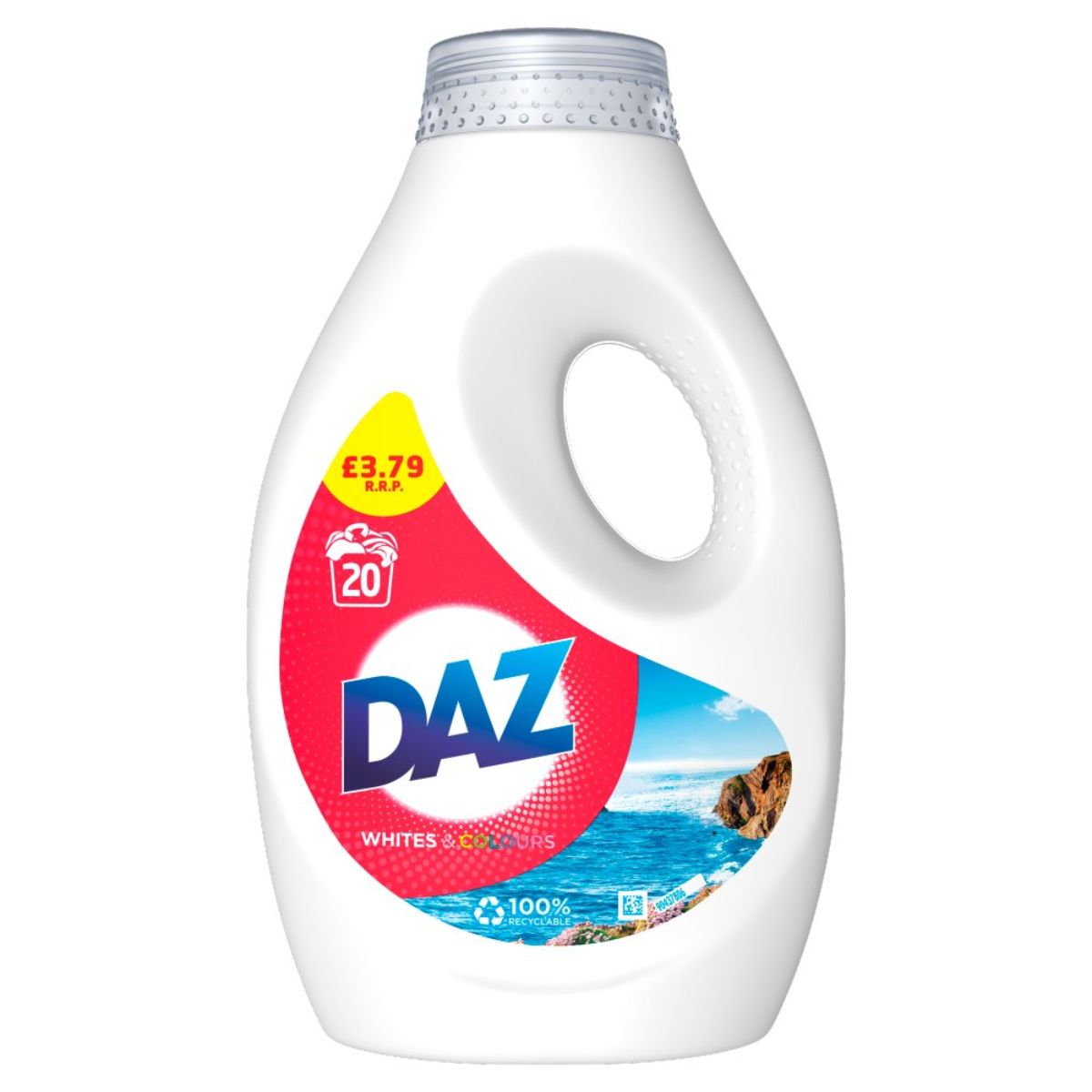 A bottle of DAZ - Washing Liquid 20 Washes - 700g on a white background.