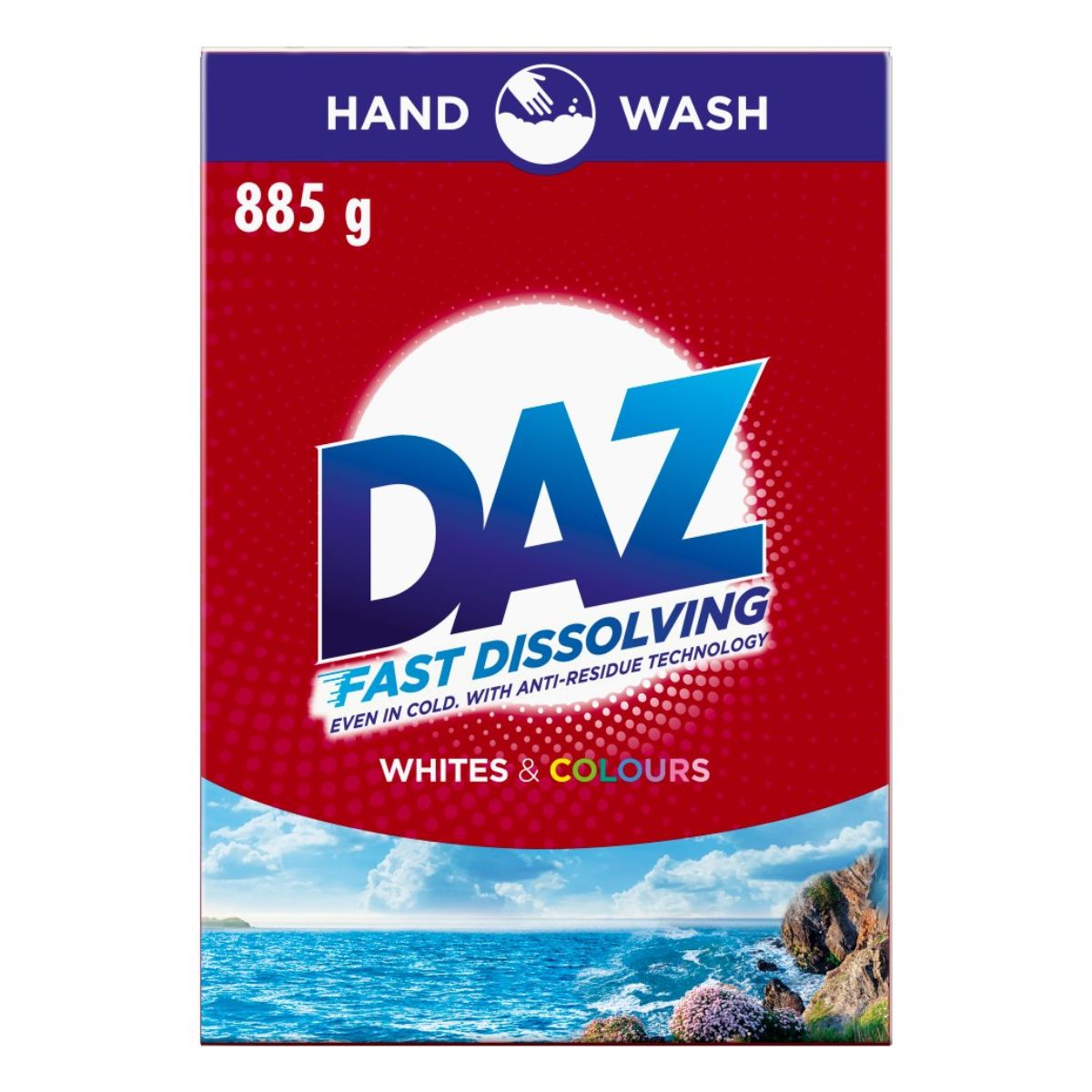 DAZ fast dissolving washing powder.