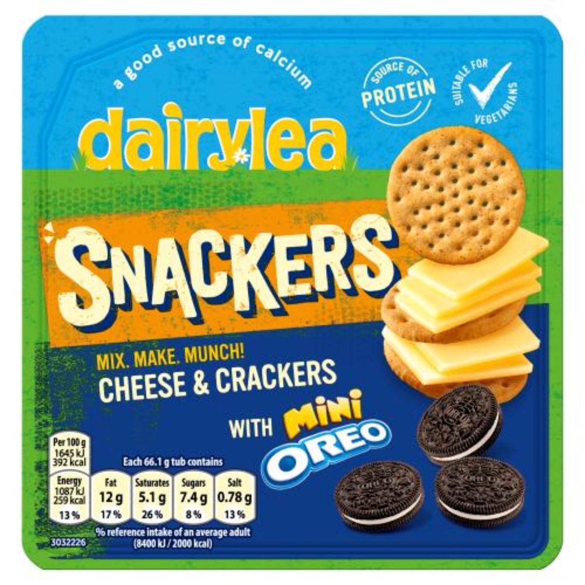 Dairylea - Snackers Cheese & Crackers with Mini Oreo - 66g mix munch & cheese crackers with oreo.