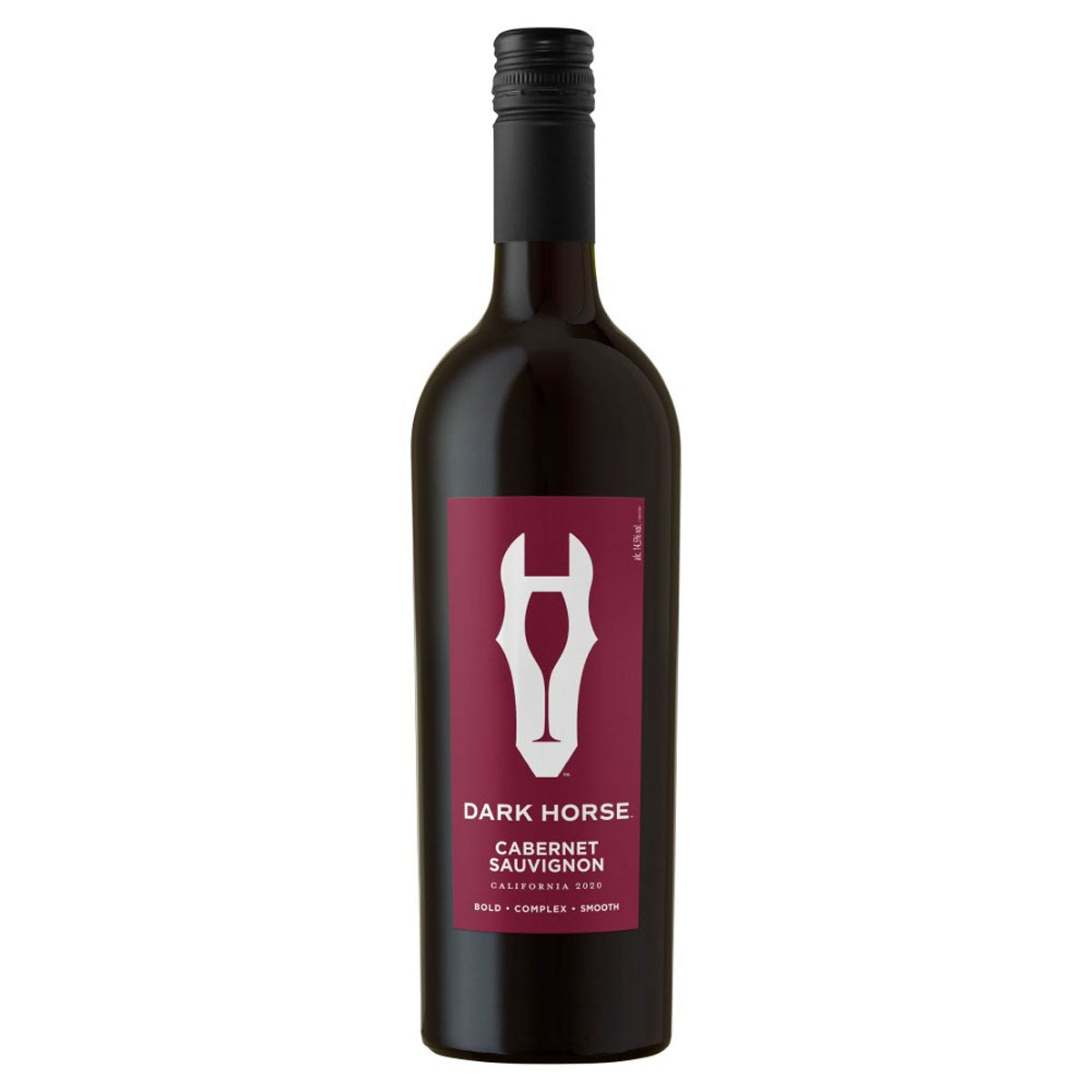 A bottle of Dark Horse - Cabernet Sauvignon Red Wine with a horse on it.