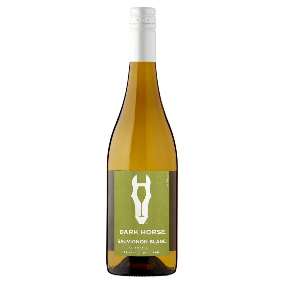 A bottle of Dark Horse - Sauvignon Blanc White Wine (13% ABV) - 750ml on a white background.