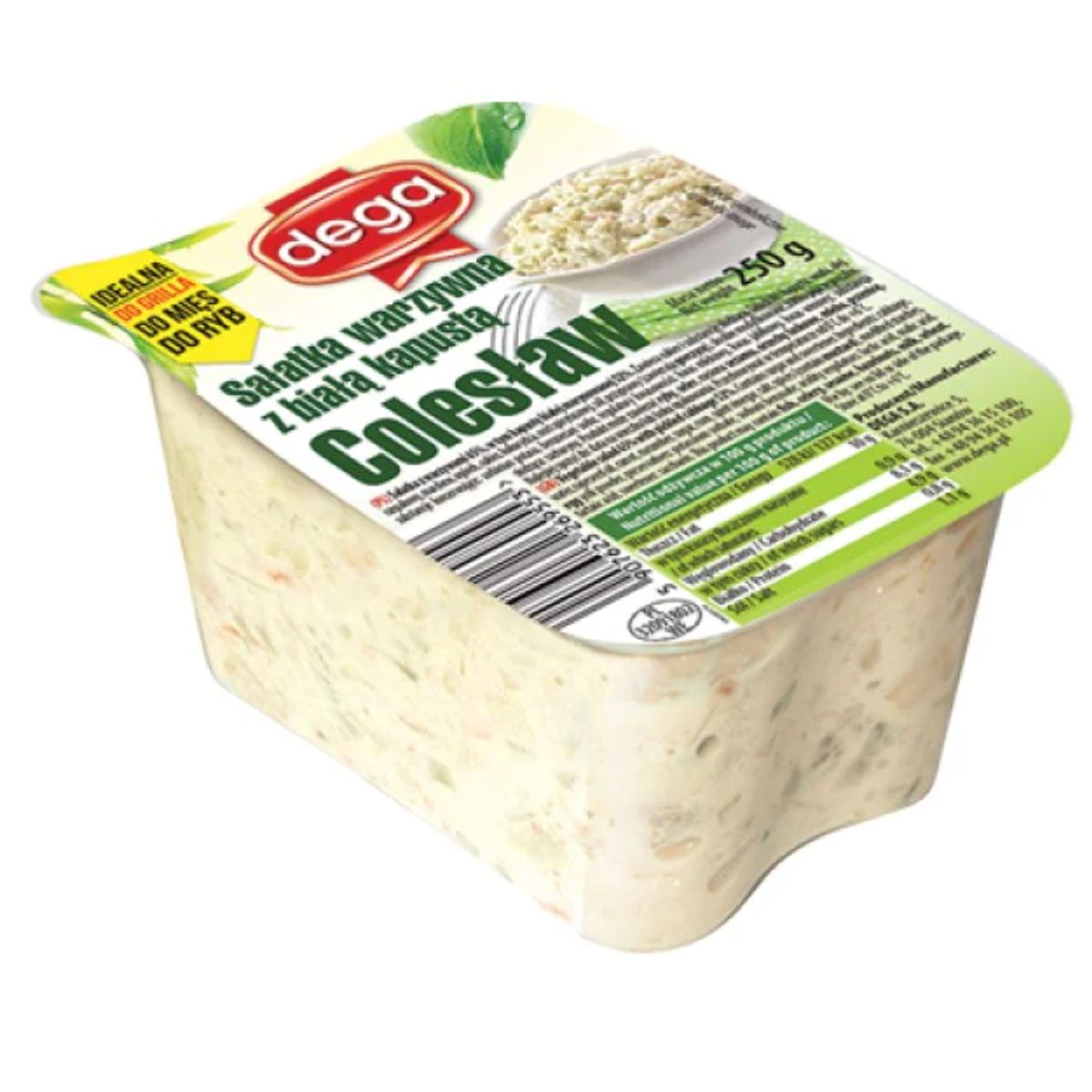 A package of Dega - Coleslaw - 250g on a white background.