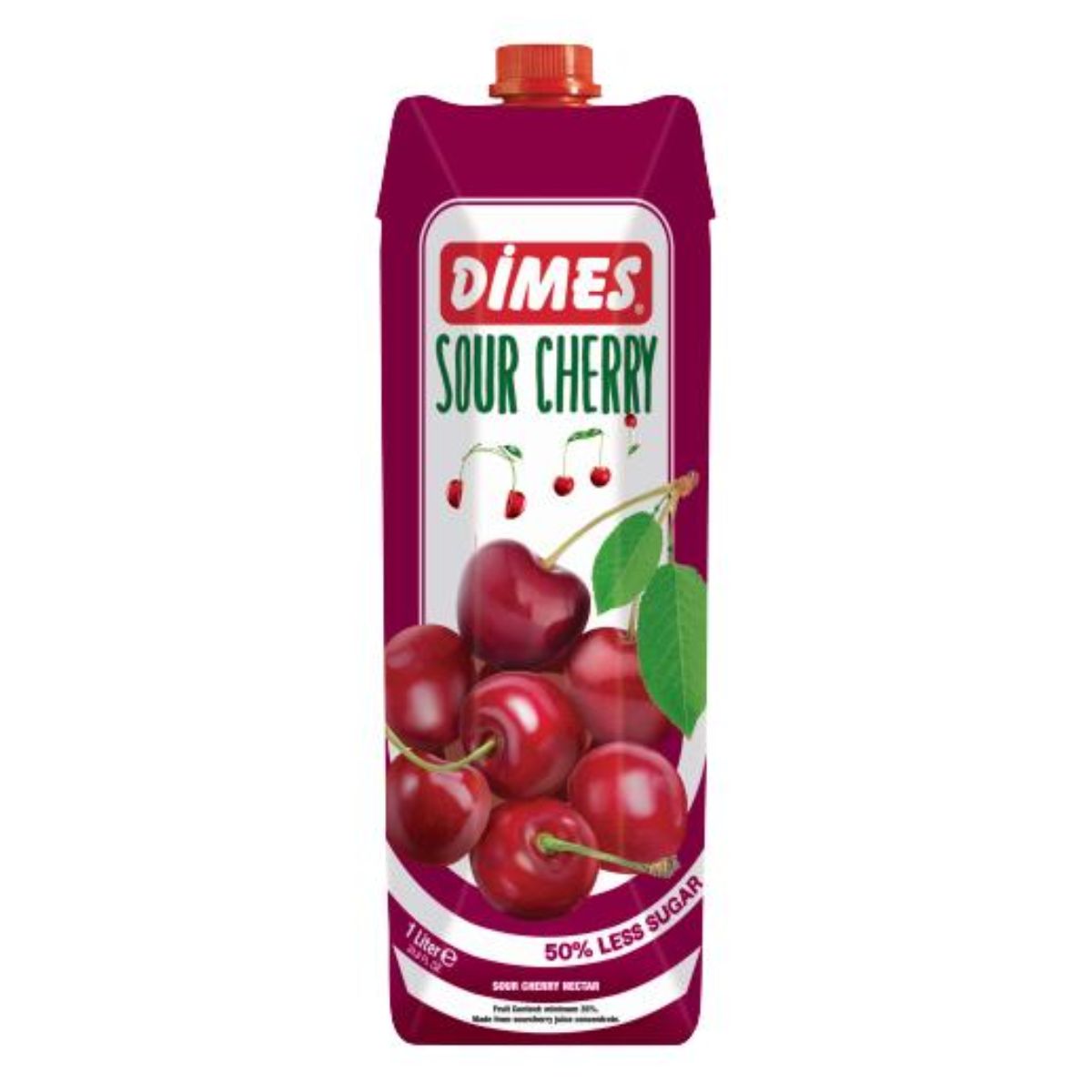 A bottle of Dimes - Sour Cherry Nectar - 1L.