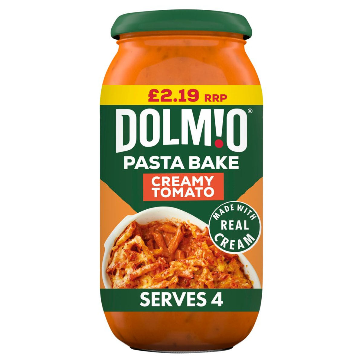 A jar of Dolmio - Pasta Bake Creamy Tomato Pasta Sauce - 500g.