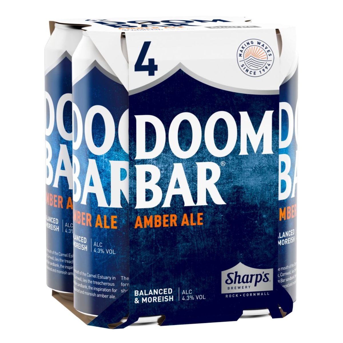 Doom Bar - Amber Ale (4.3% ABV) - 4 x 500ml - 4 pack.