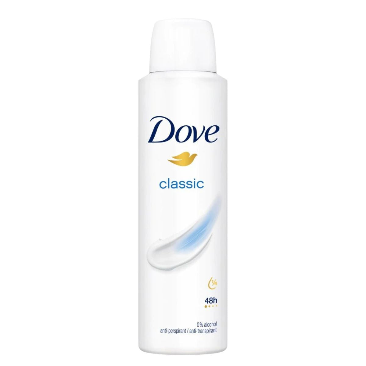 Dove Original Antiperspirant Aerosol Deodorant - 150ml spray on a white background.
