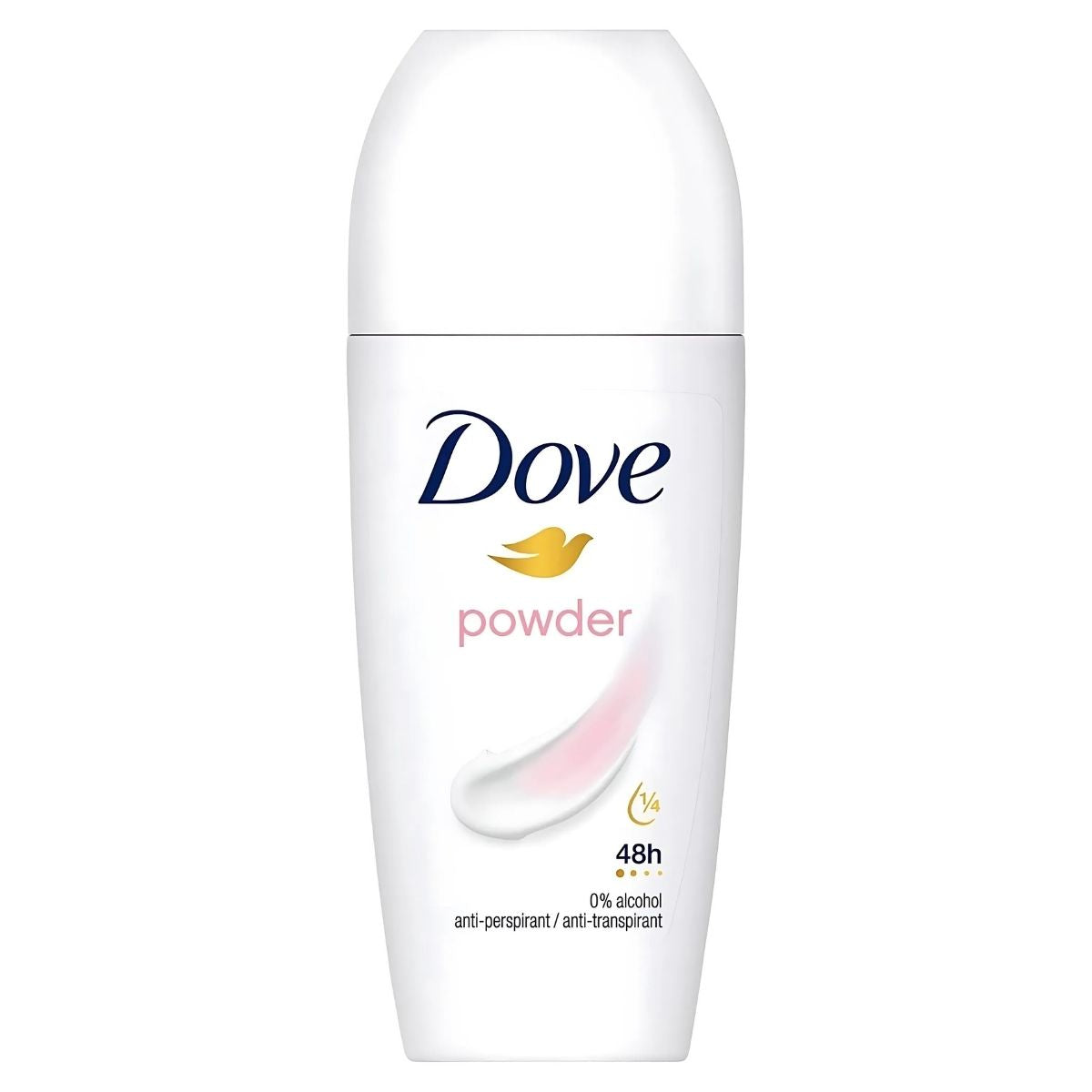 The Dove Powder 48hr Anti-perspirant Deodorant (50ml) features a stylish white bottle with pink and gold accents, offering 48-hour protection without alcohol for all-day freshness. The Dove Powder 48hr Anti-perspirant Deodorant (50ml) features a stylish white bottle with pink and gold accents, offering 48-hour protection without alcohol for all-day freshness.