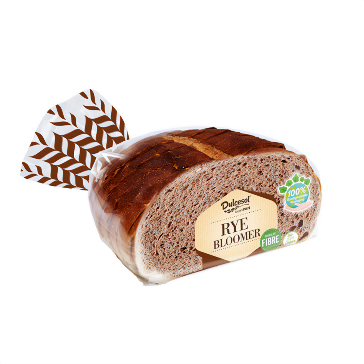 A Dulcesol - Rye Slice Bread - 450g is shown on a white background. A Dulcesol - Rye Slice Bread - 450g is shown on a white background.