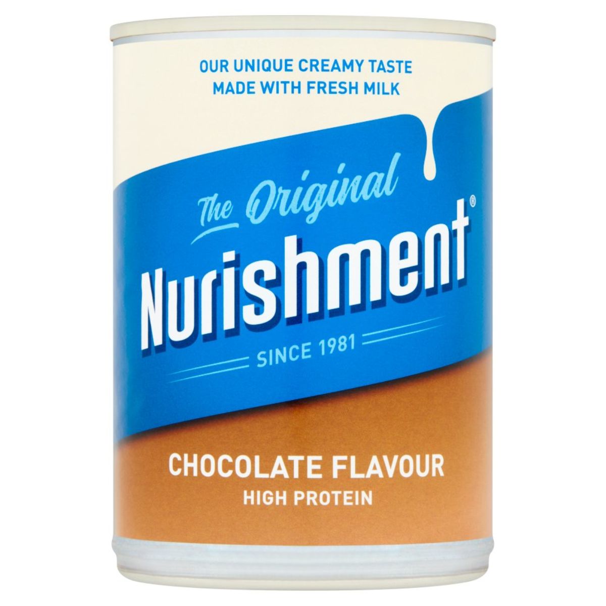 The original Nurishment - Chocolate Flavour - 370ml high protein milk. The original Nurishment - Chocolate Flavour - 370ml high protein milk.