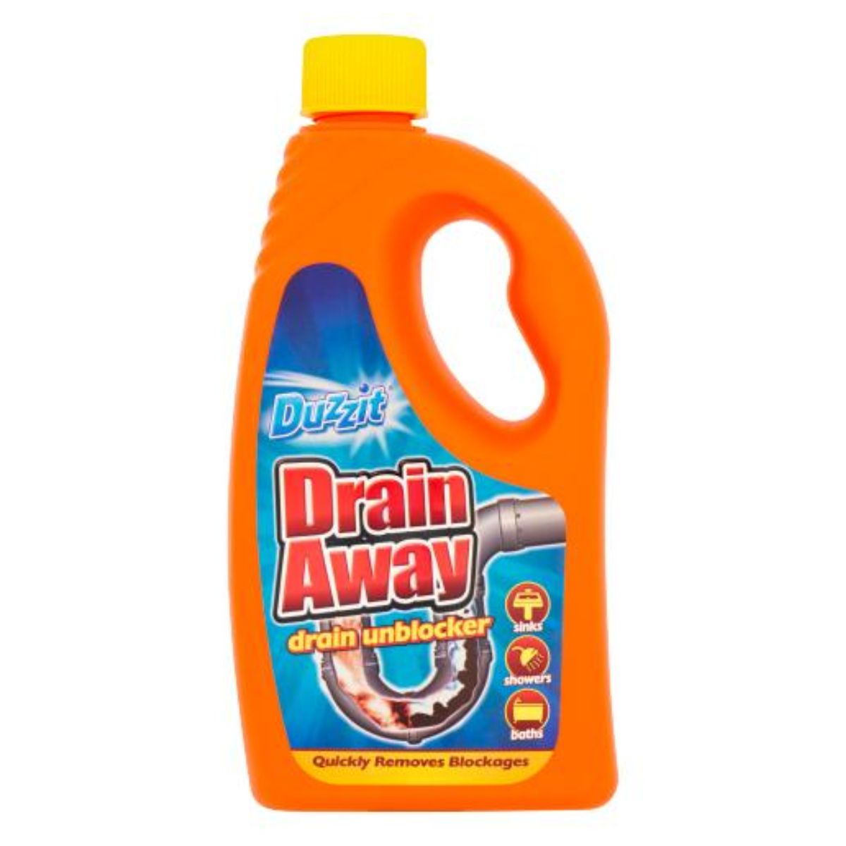 Bottle of Duzzit - Drain Away Drain Unblocker - 400ml for sinks, showers, and baths.