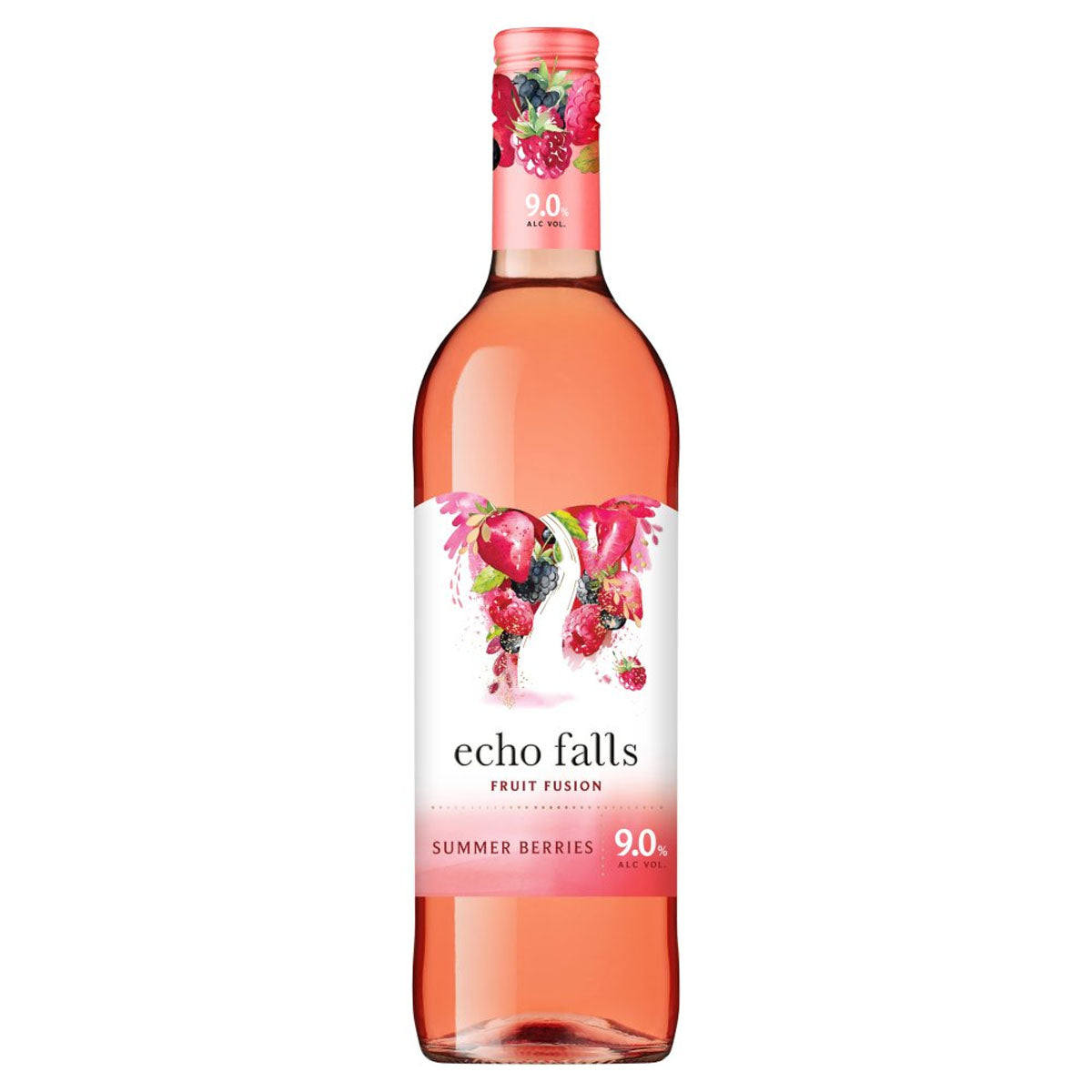 Echo Falls - Summer Berries Fruit Fusion (9.0% ABV) 750ml wine. Echo Falls - Summer Berries Fruit Fusion (9.0% ABV) 750ml wine.