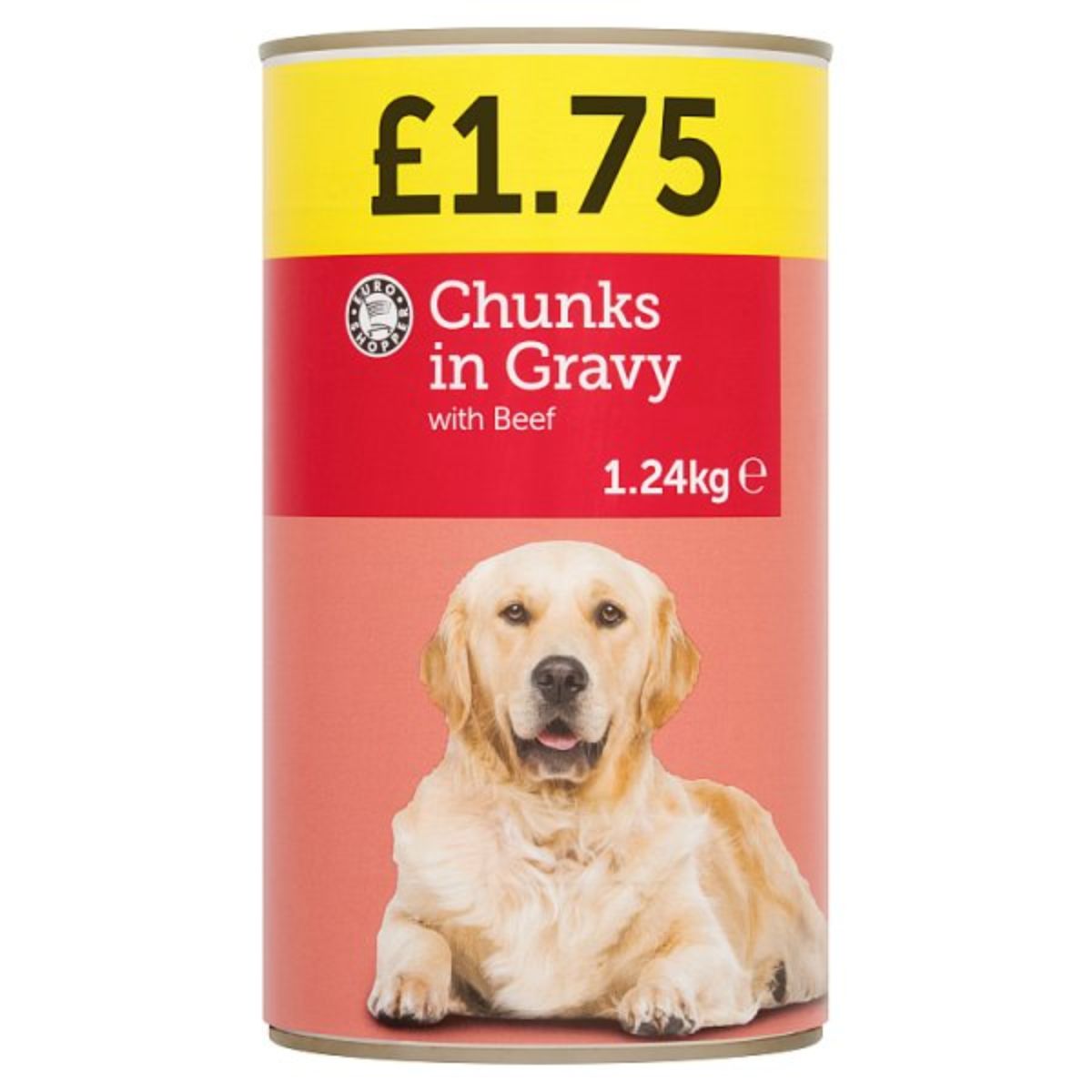 Euro Shopper - Chunks in Gravy with Beef - 1.24kg dog food. Euro Shopper - Chunks in Gravy with Beef - 1.24kg dog food.