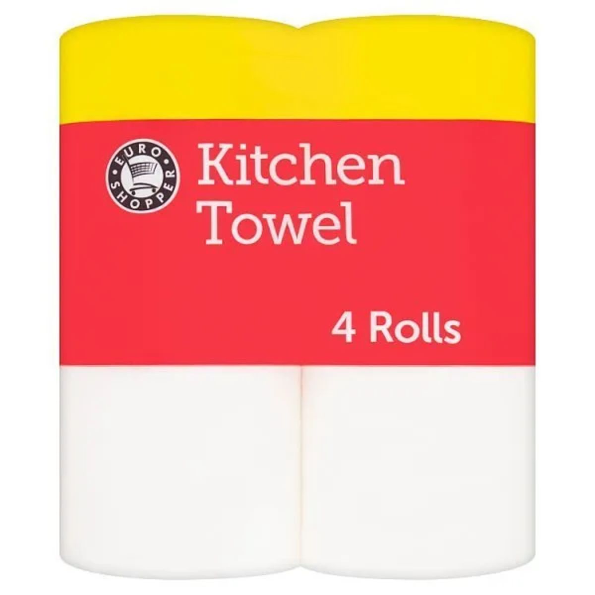 Two Euro Shopper - Kitchen Towel - 4pcs in a yellow and white package.