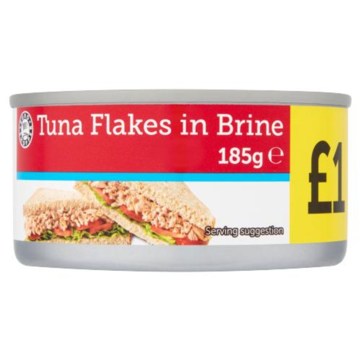 A can of Euro Shopper - Tuna Flakes in Brine - 185g.