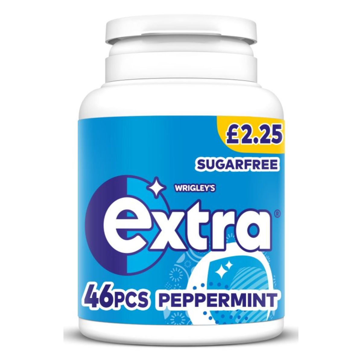 Extra - Peppermint Sugarfree Chewing Gum Bottle - 46pcs 60 capsules.