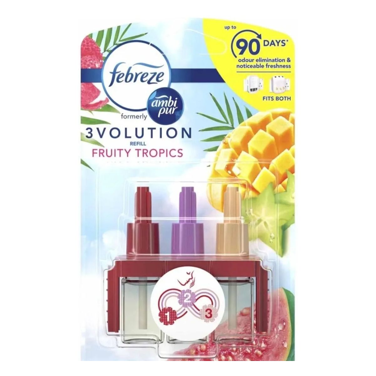 A pack of Febreze - 3Volution Refill Fruity Tropics - 20ml air fresheners.