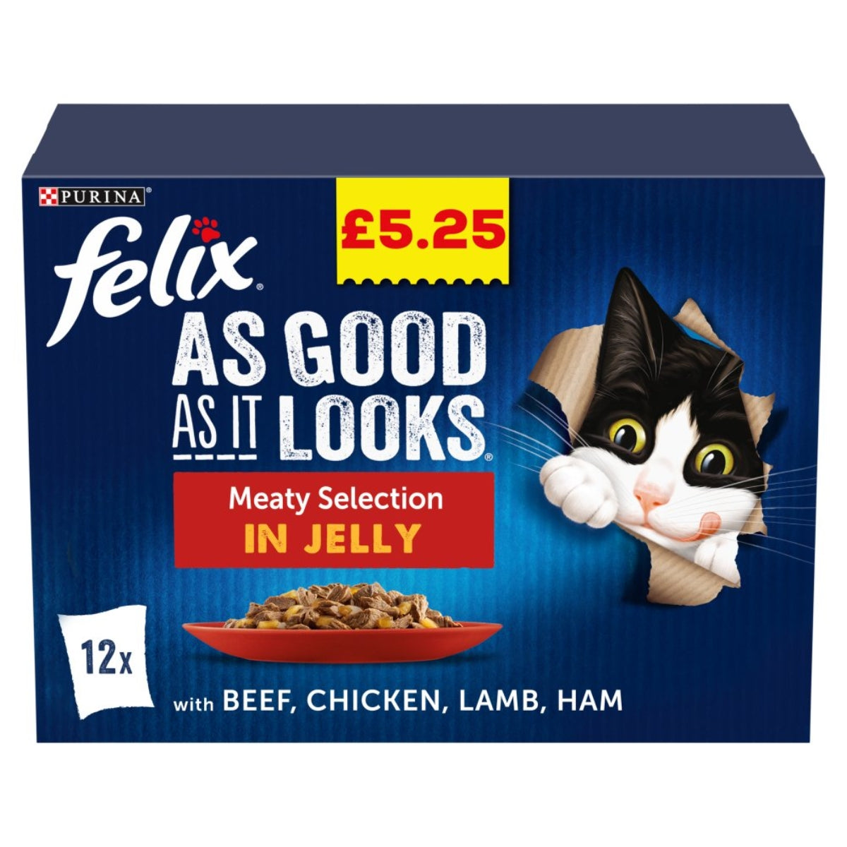 Felix As Good As It Looks Meaty Selection in Jelly - 12 x 100g cat food.