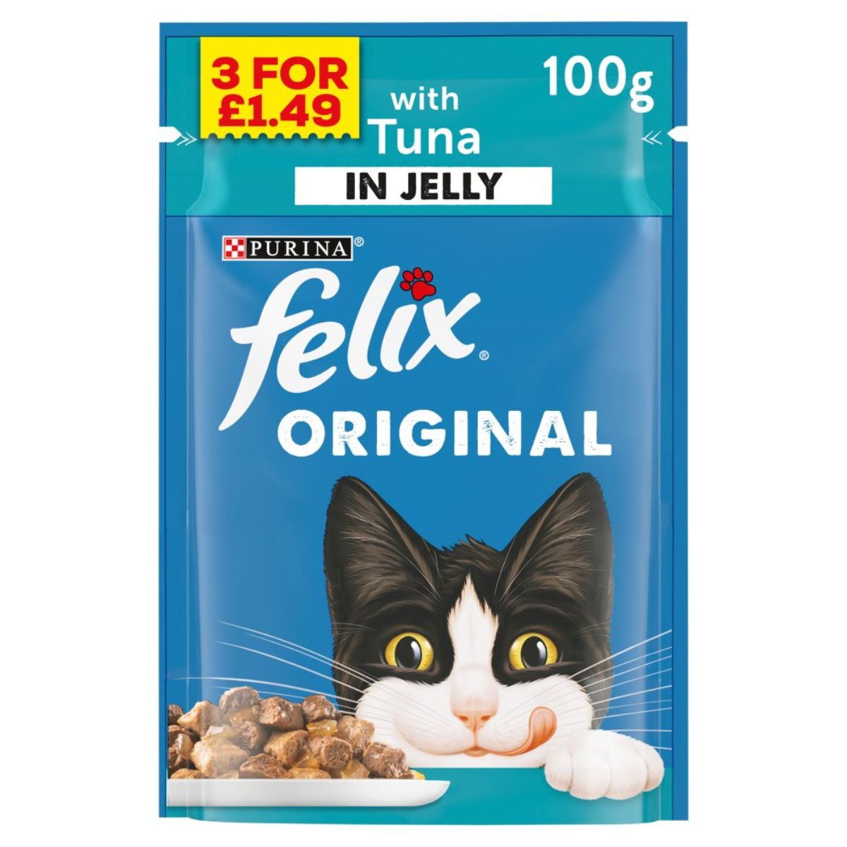 Felix - Original with Tuna in Jelly - 100g cat food.
