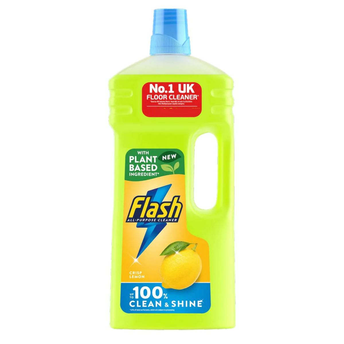 A Flash - Crisp Lemon Multipurpose Liquid Floor Cleaner - 1.2L with plant-based ingredients.