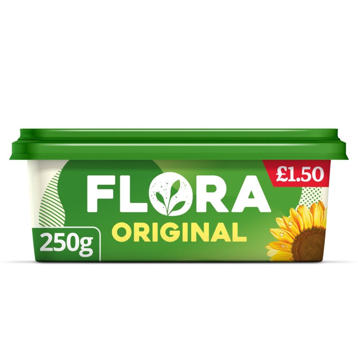 A container of Flora - Original - 250g on a white background.