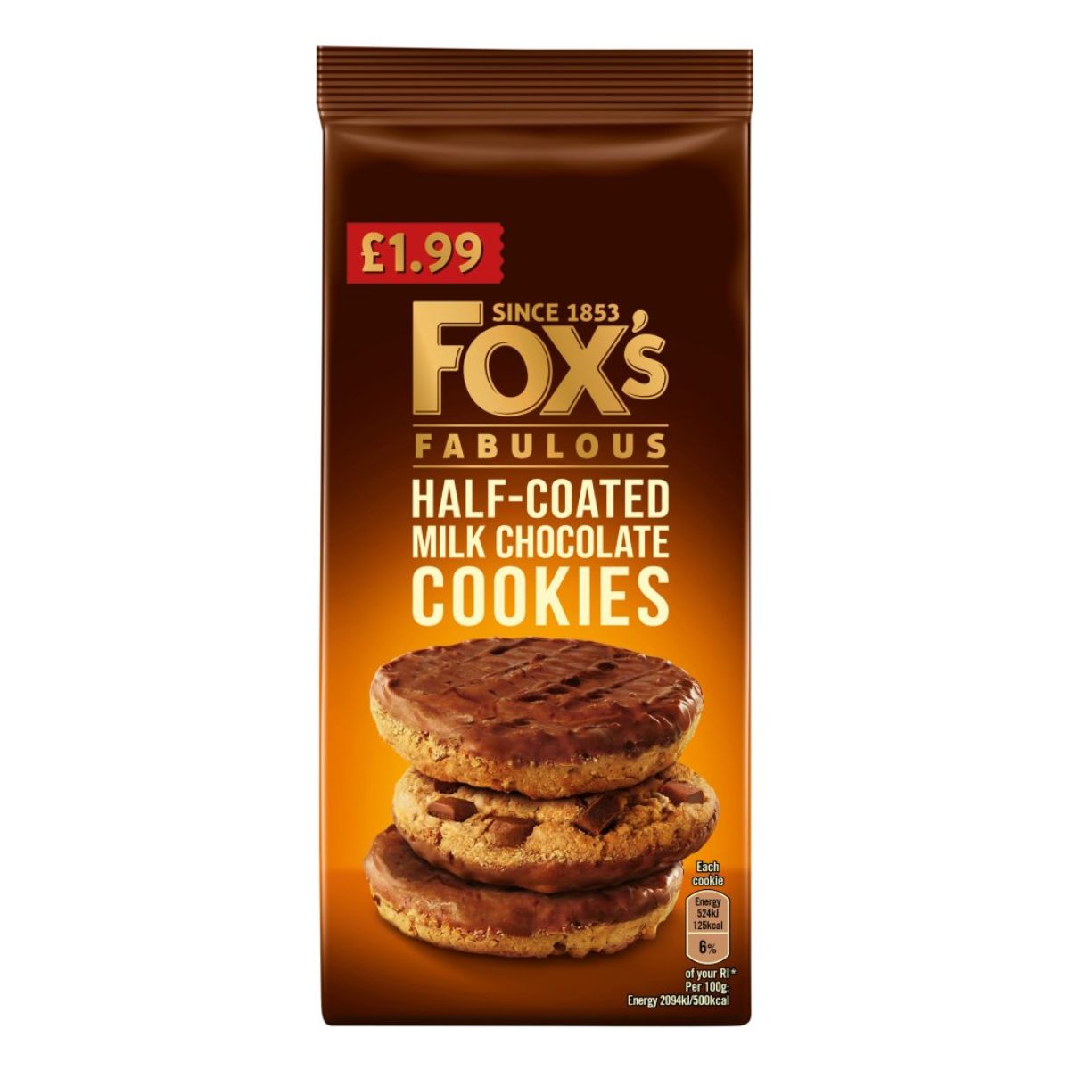 Foxs - Fabulous Half-Coated Milk Chocolate Cookies - 175g are delicious.