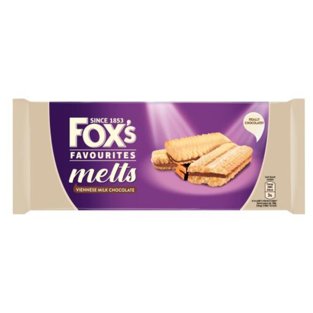 Fox's - Favourites Melts Viennese Milk Chocolate bar.