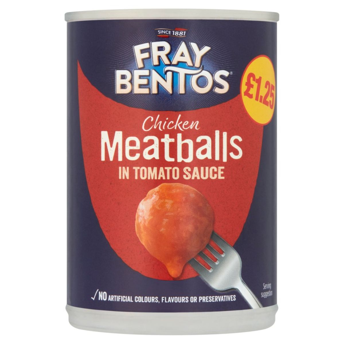 A can of Fray Bentos - Chicken Meatballs in Tomato Sauce - 380g.