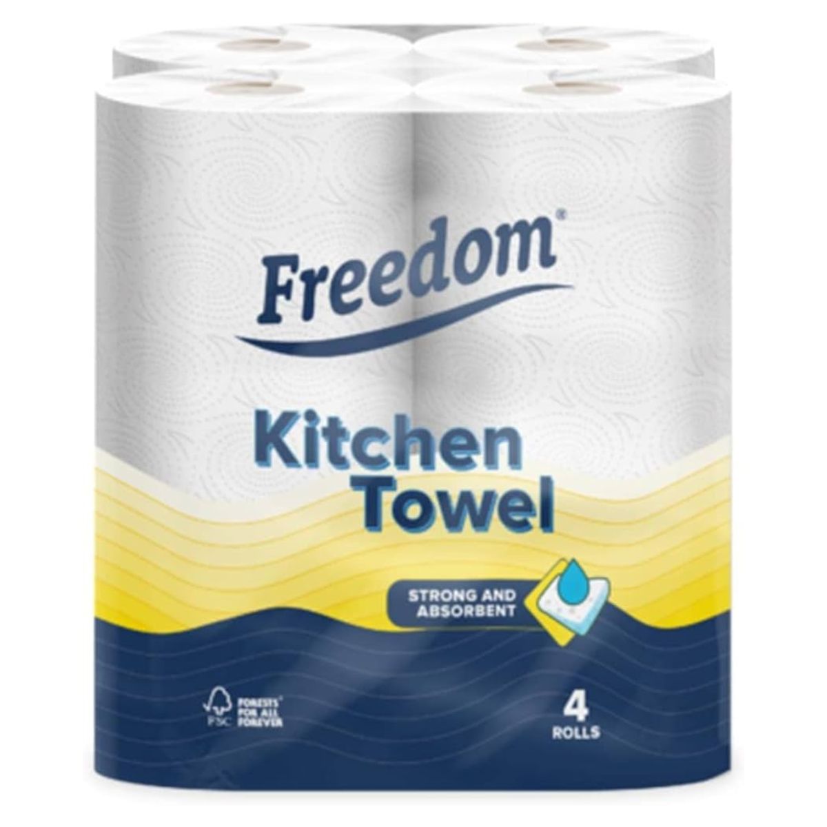 A roll of Freedom - Super Absorbent Kitchen Roll Towel - 4pcs kitchen towels.