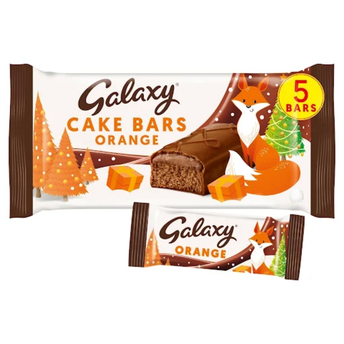 Galaxy - Cake Bars Orange - 5 Pack.