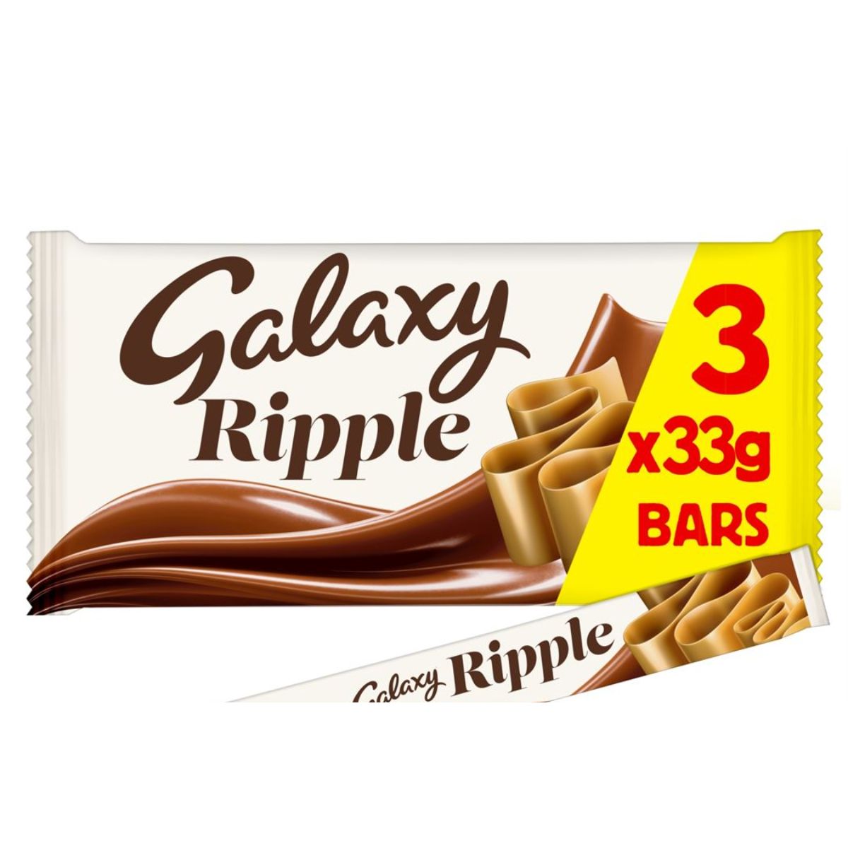 Galaxy - Ripple Milk Chocolate Snack Bars Multipack - 3 x 33g. Galaxy - Ripple Milk Chocolate Snack Bars Multipack - 3 x 33g.
