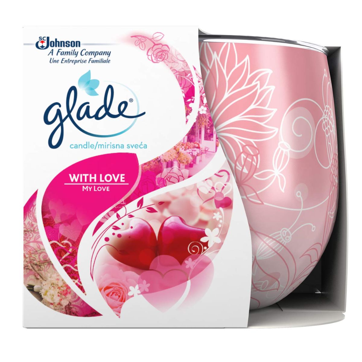 Glade - Candle With Love - 120g scented hand sanitizer. Glade - Candle With Love - 120g scented hand sanitizer.