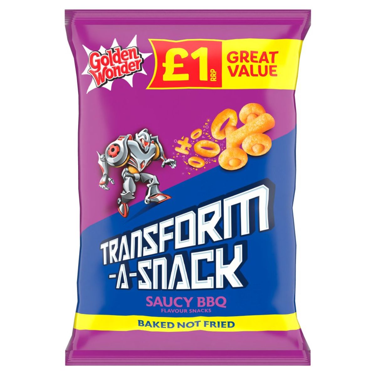 A bag of Golden Wonder - Transform A Snack Saucy Barbeque - 56g salted peanuts.
