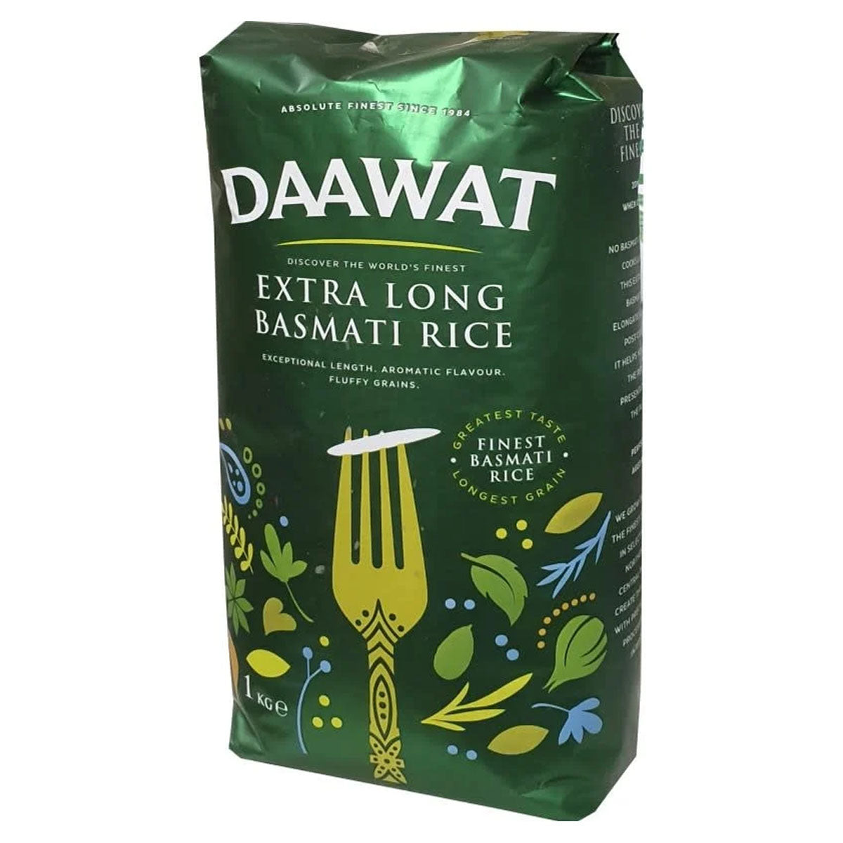 Daawat - Green Extra Long Basmati Rice - 1kg - Continental Food Store