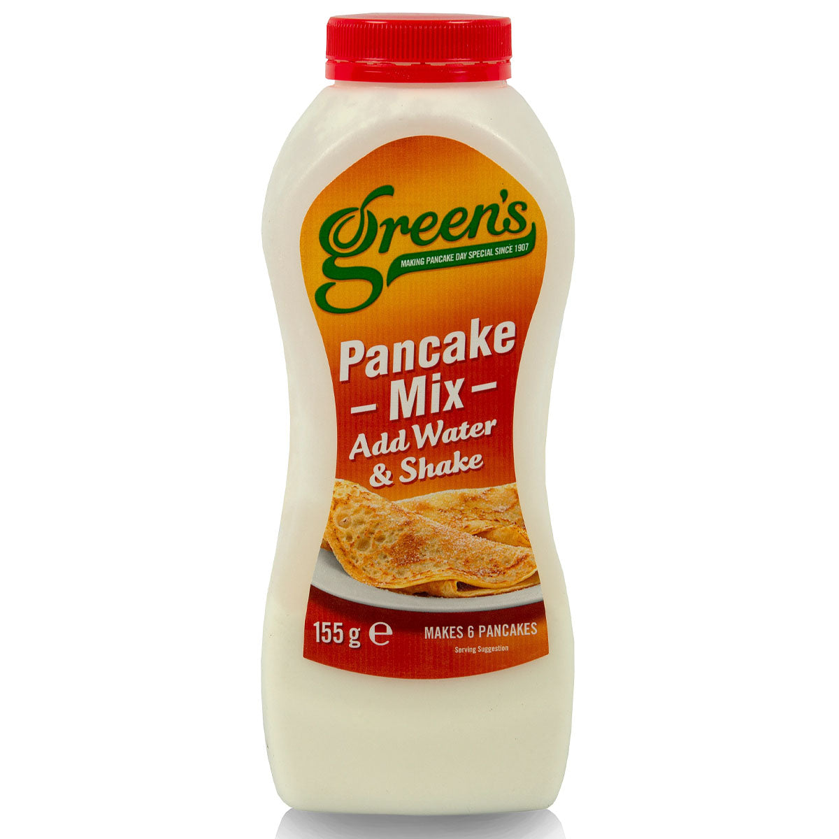 Green's - Pancake Shaker - 155g pancake mix with water and salt. Green's - Pancake Shaker - 155g pancake mix with water and salt.