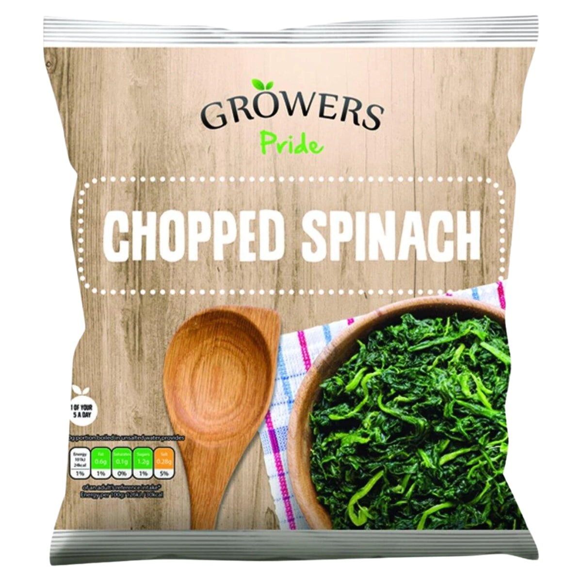 Growers Pride - Chopped Spinach - 450g chopped spinach. Growers Pride - Chopped Spinach - 450g chopped spinach.