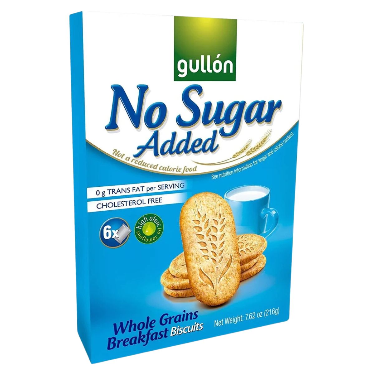 Gullon - No Sugar Added Fiber Morning Biscuits - 216g breakfast biscuits.