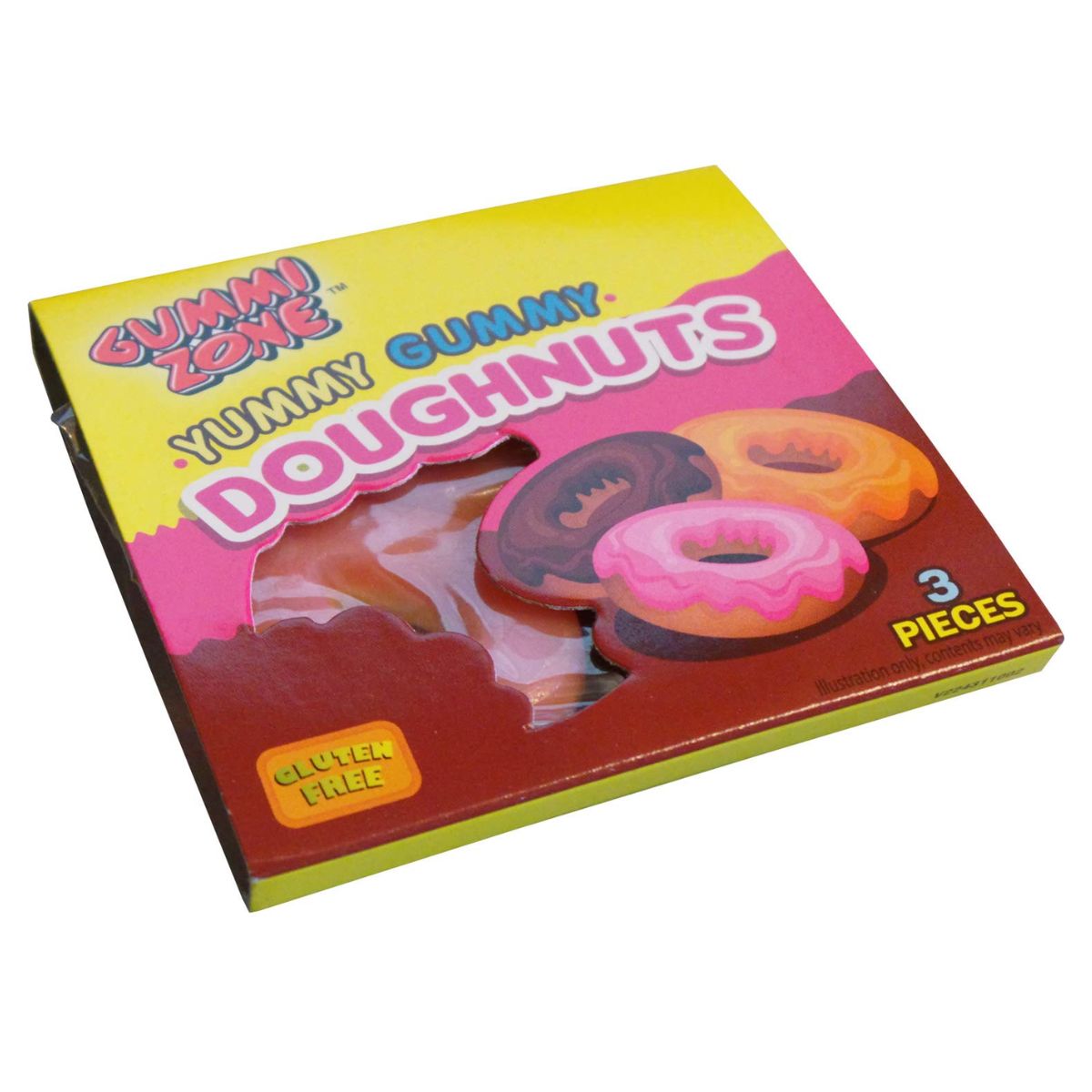 A box of Gummi Zone - Yummy Gummy Doughnuts - 21g in a box. A box of Gummi Zone - Yummy Gummy Doughnuts - 21g in a box.