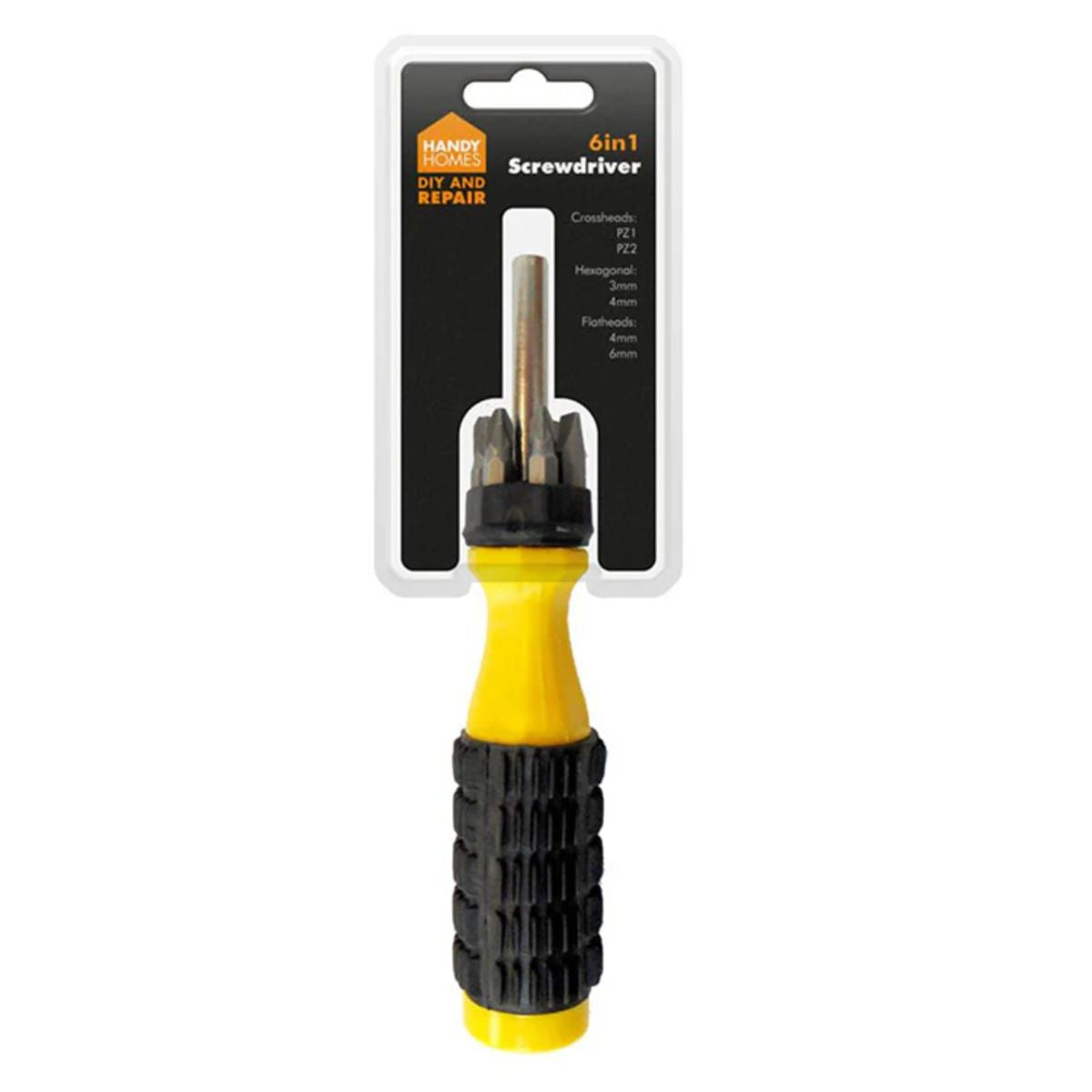 Handy Home - 6 in 1 Screwdriver - 1pcs in packaging with interchangeable bits.
