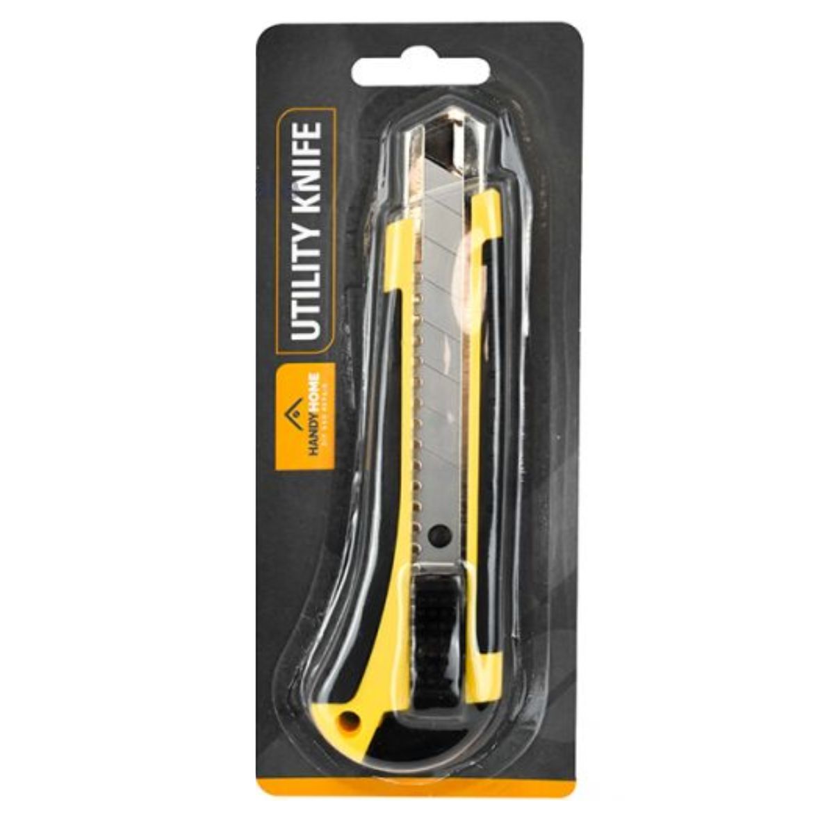 A Handy Home utility knife in a black and yellow packaging, designed for cutting and precision work.