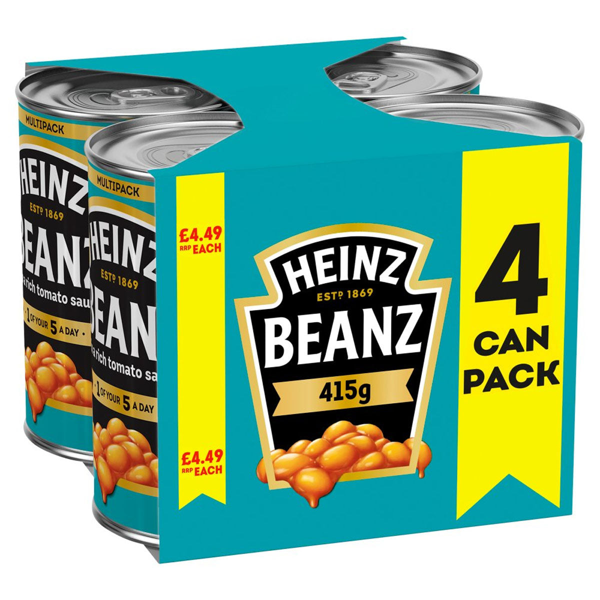 Heinz - Baked Beans in a Rich Tomato Sauce - 4 x 415g - Continental Food Store