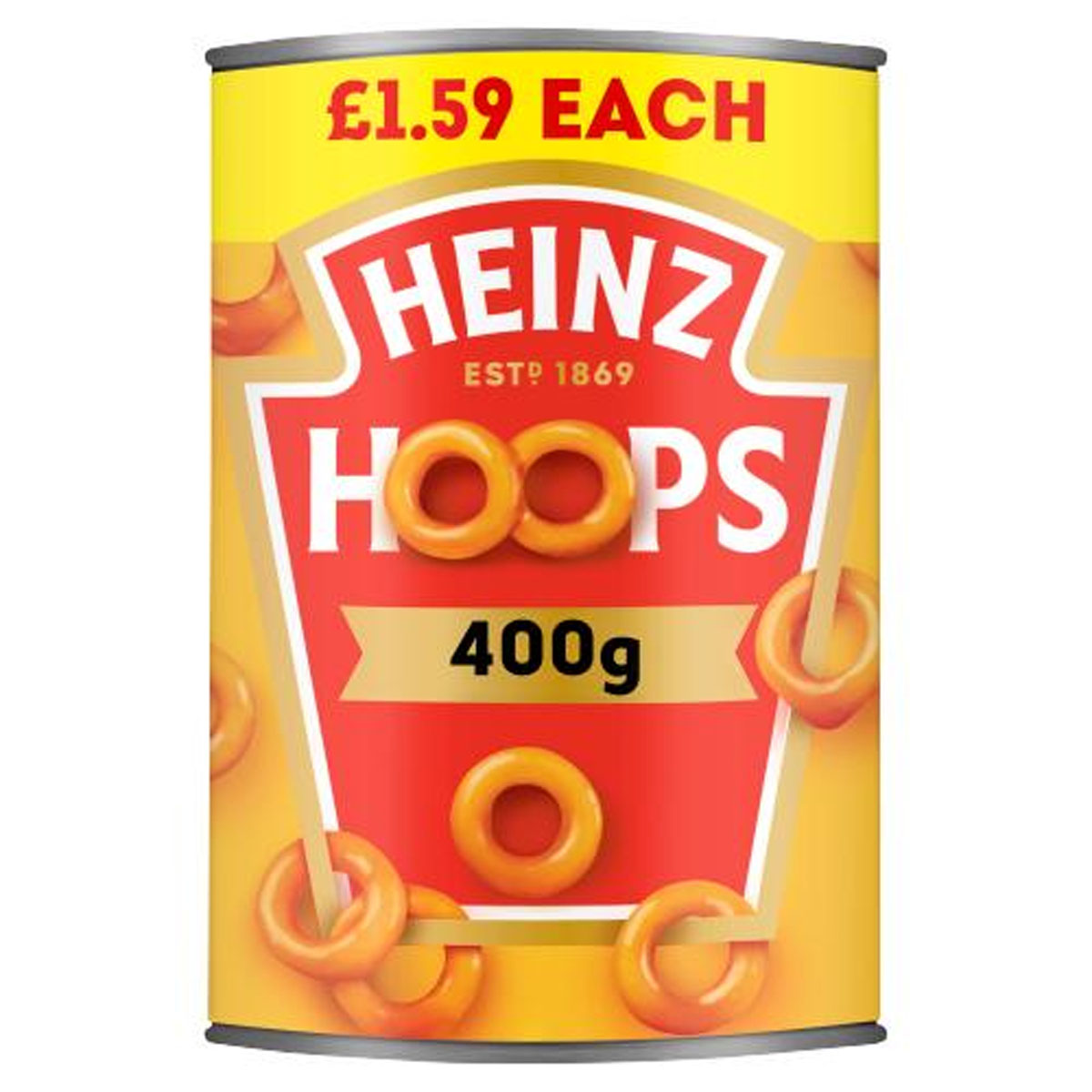Heinz - Hoops Shaped Pasta in a Juicy Tomato Sauce - 400g tin.