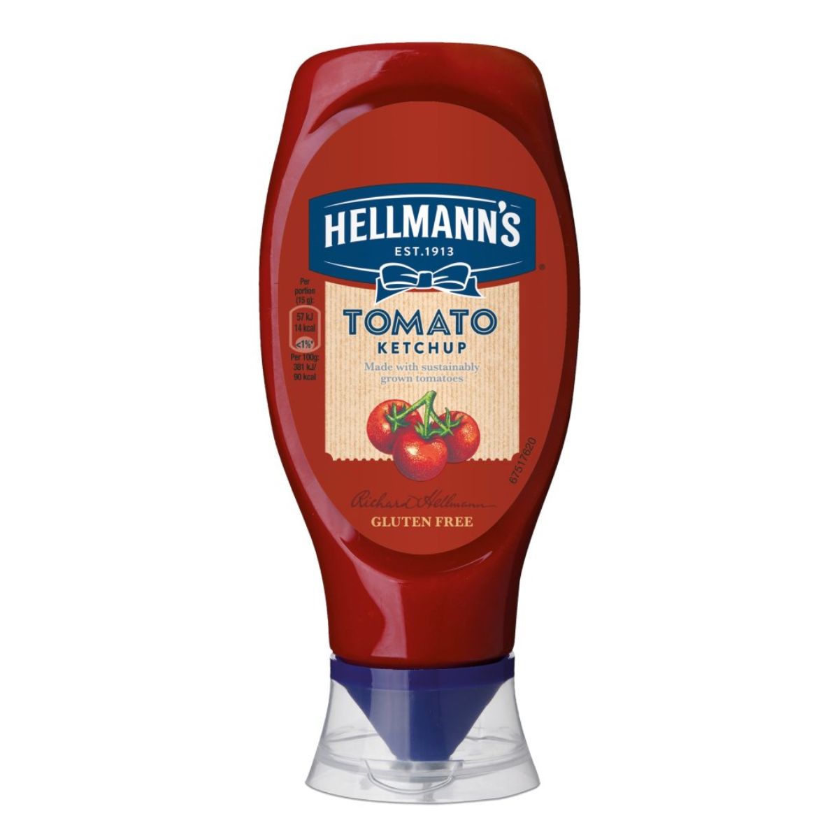 Hellmann's Tomato Ketchup Sauce on a white background.