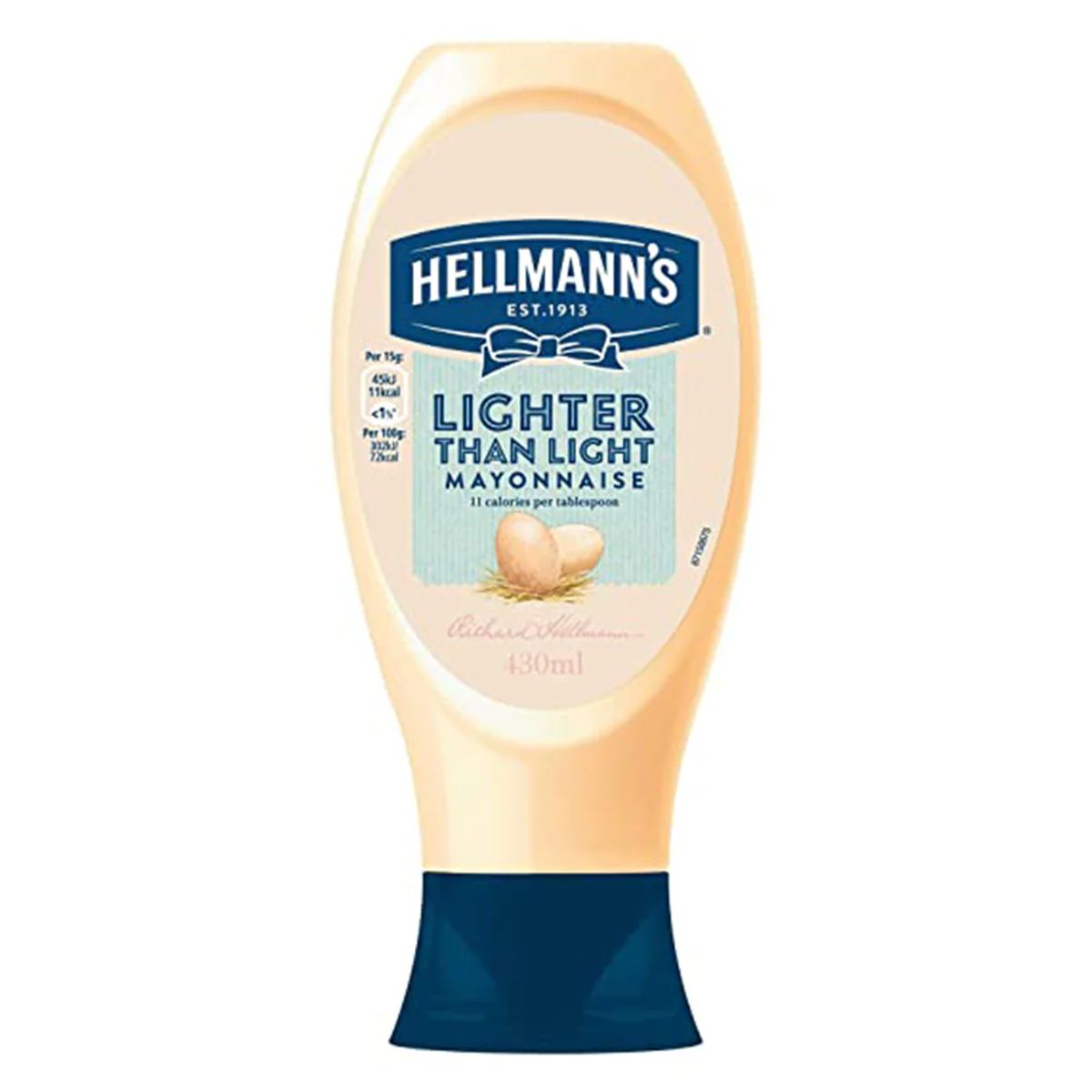A bottle of Hellmann's - Squeezy Light Mayonnaise - 430ml.