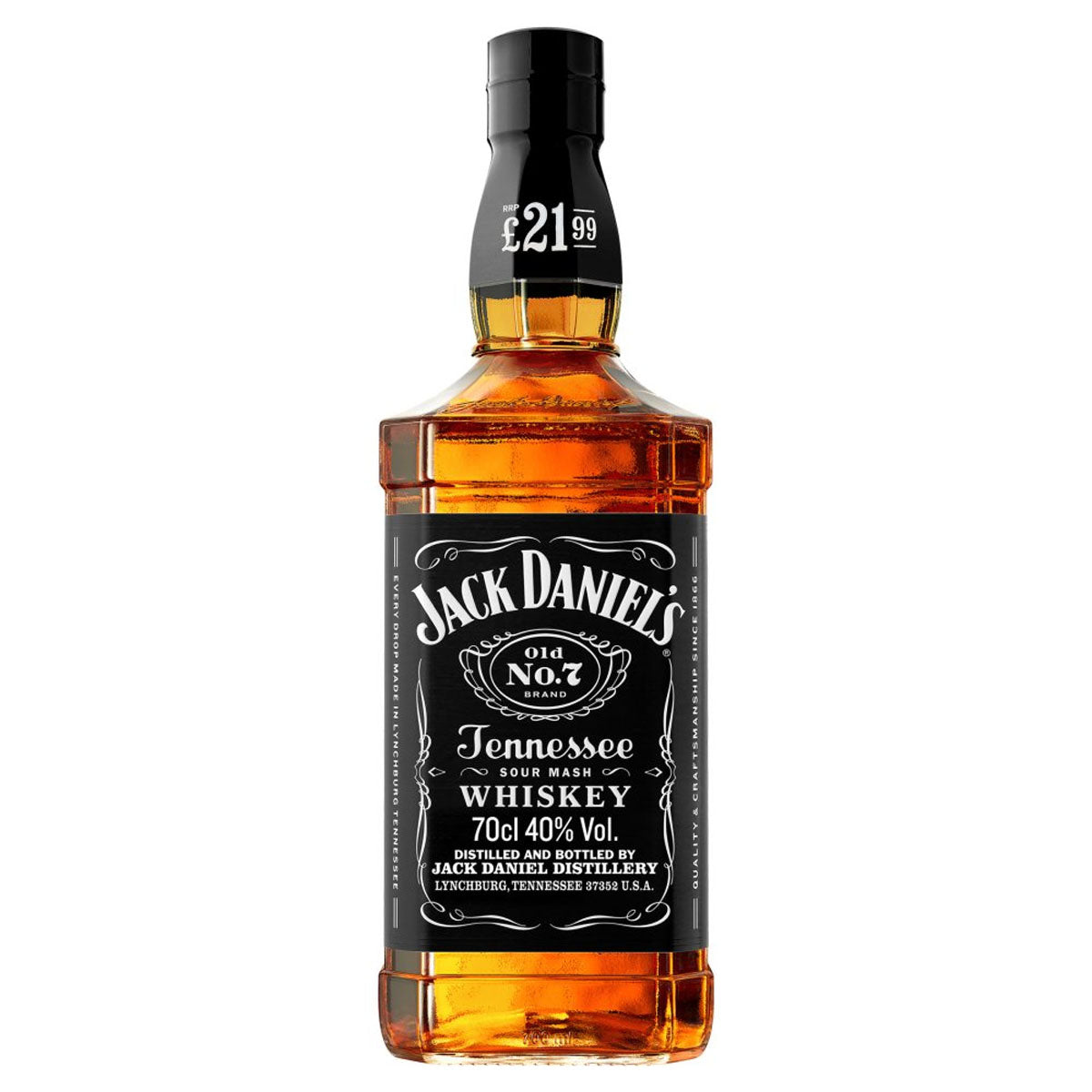 A bottle of Jack Daniels - Old No. 7 Tennessee Whiskey (40.0% ABV) - 70cl. A bottle of Jack Daniels - Old No. 7 Tennessee Whiskey (40.0% ABV) - 70cl.