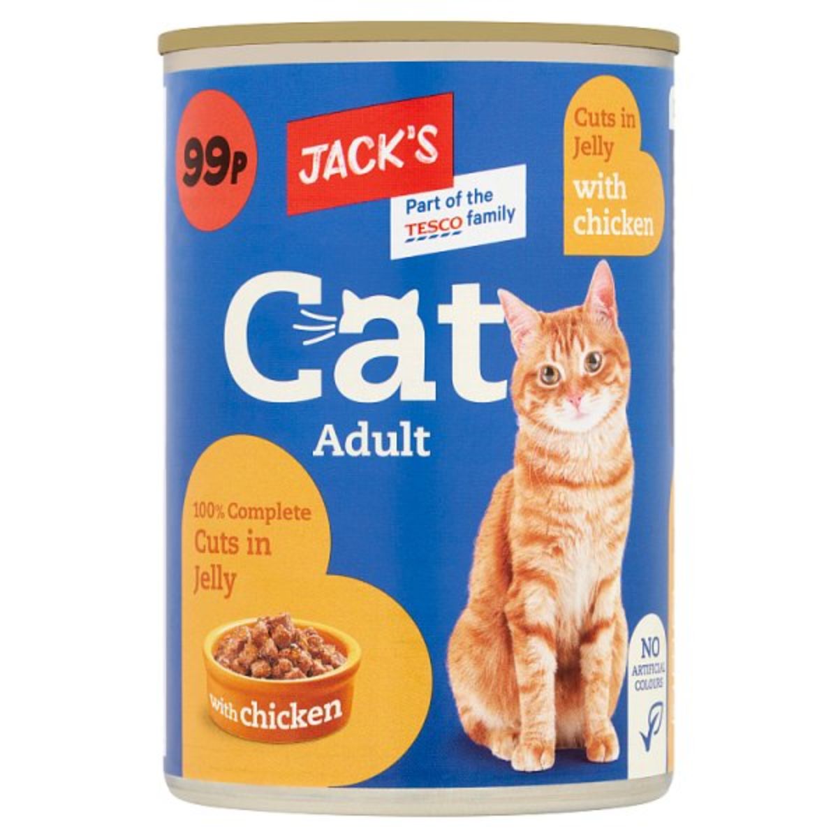 Jack's Cat Adult Cut in jelly with Chicken - 415g canned food. Jack's Cat Adult Cut in jelly with Chicken - 415g canned food.