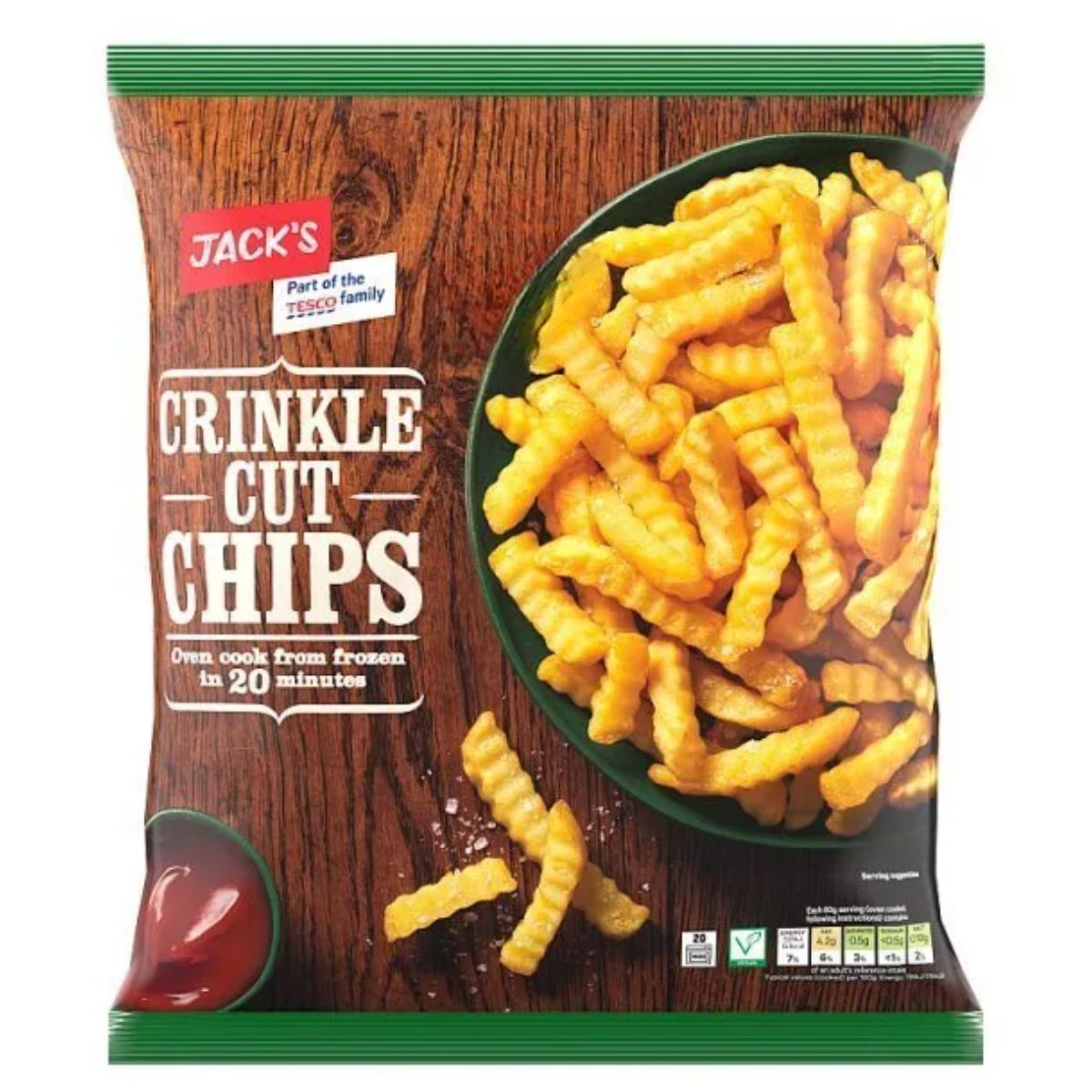A bag of Jacks - Crinkle Cut Chips - 750g. A bag of Jacks - Crinkle Cut Chips - 750g.