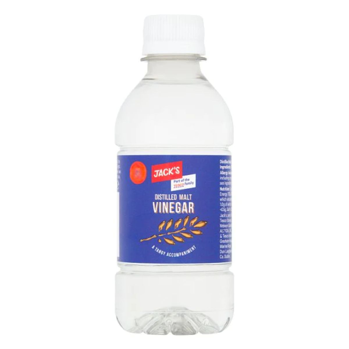 A bottle of Jacks - Distilled Vinegar - 284ml with a label on it.