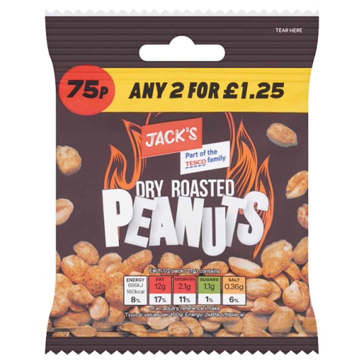 Jacks - Dry Roasted Peanuts - 55g