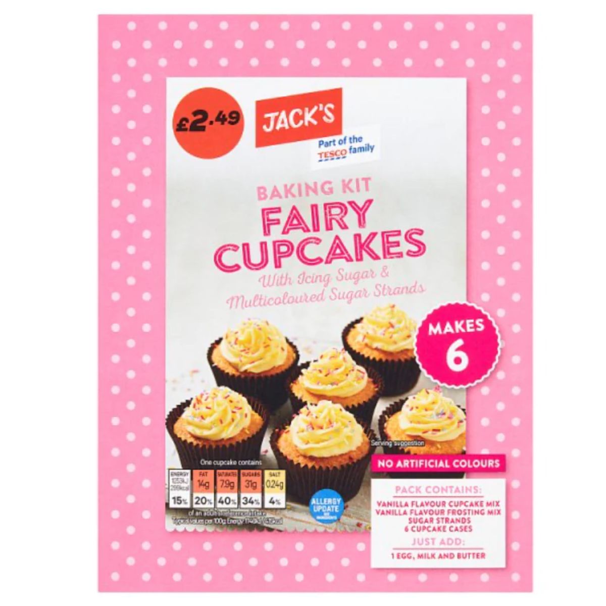 Zack's Jacks - Fairy Cupcake Mix - 290g.